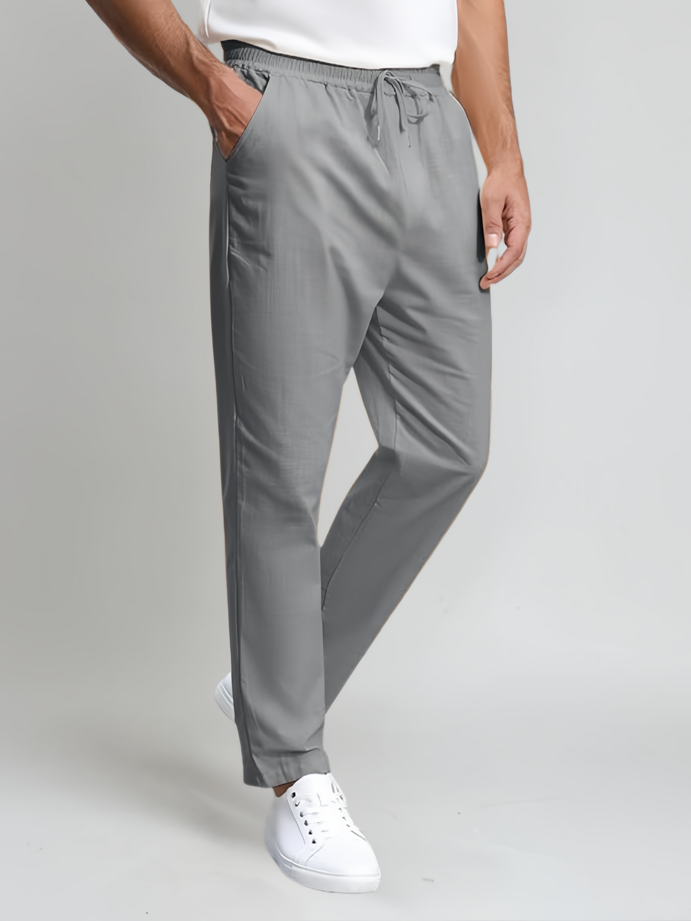 Linnebyxor vid havet - Grå