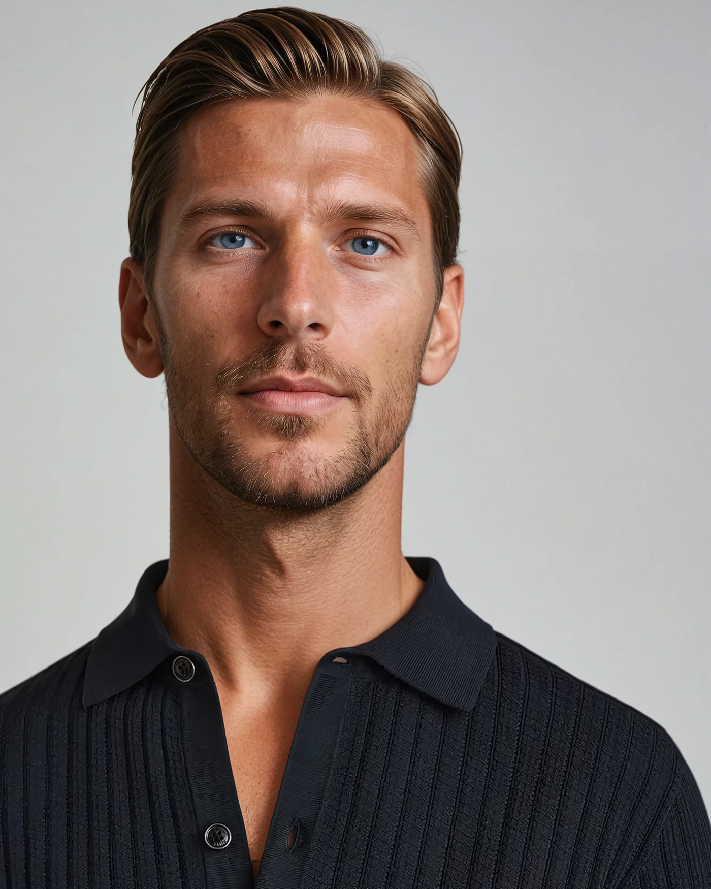 Svart Virkat Polo Cardigan