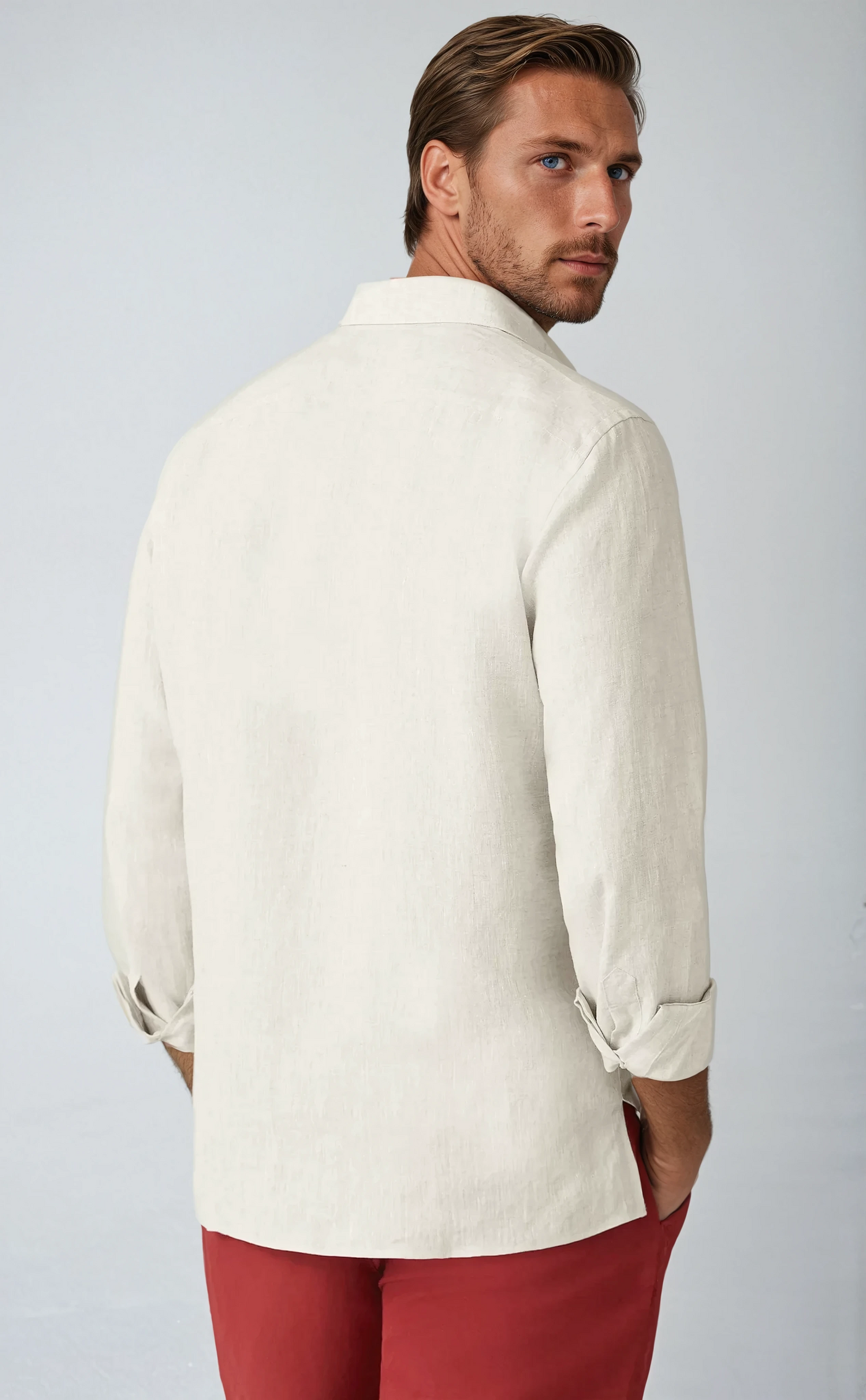 Linne Pop-over Skjorta - Beige