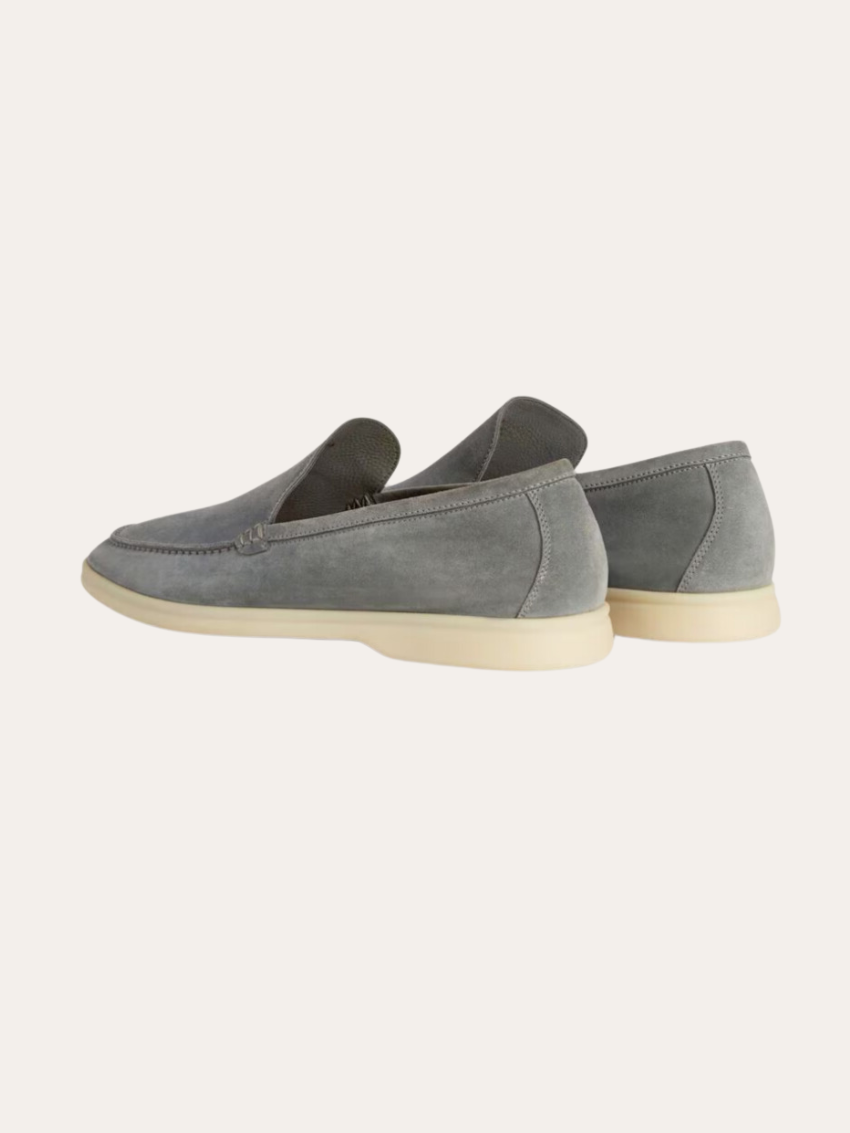 Fins Suede Loafers – Mörkgrå