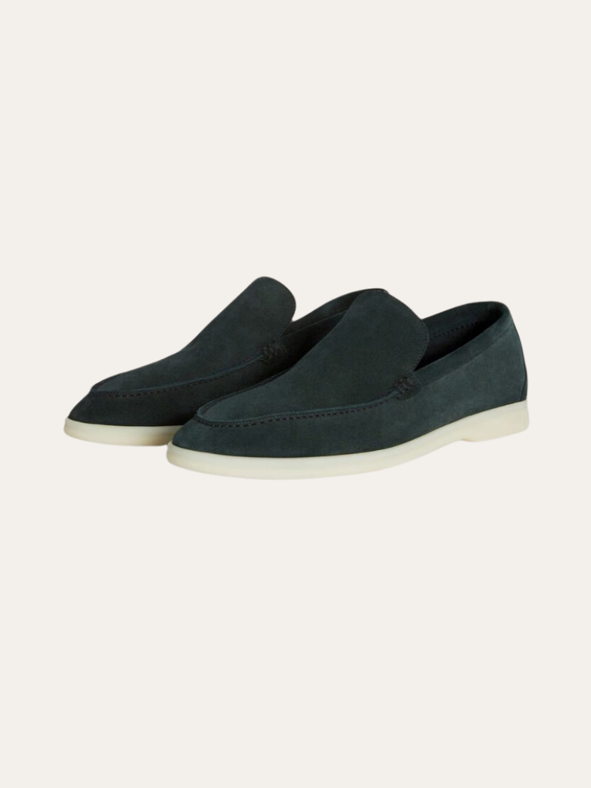 Fins Suede Loafers – Mörkgrön