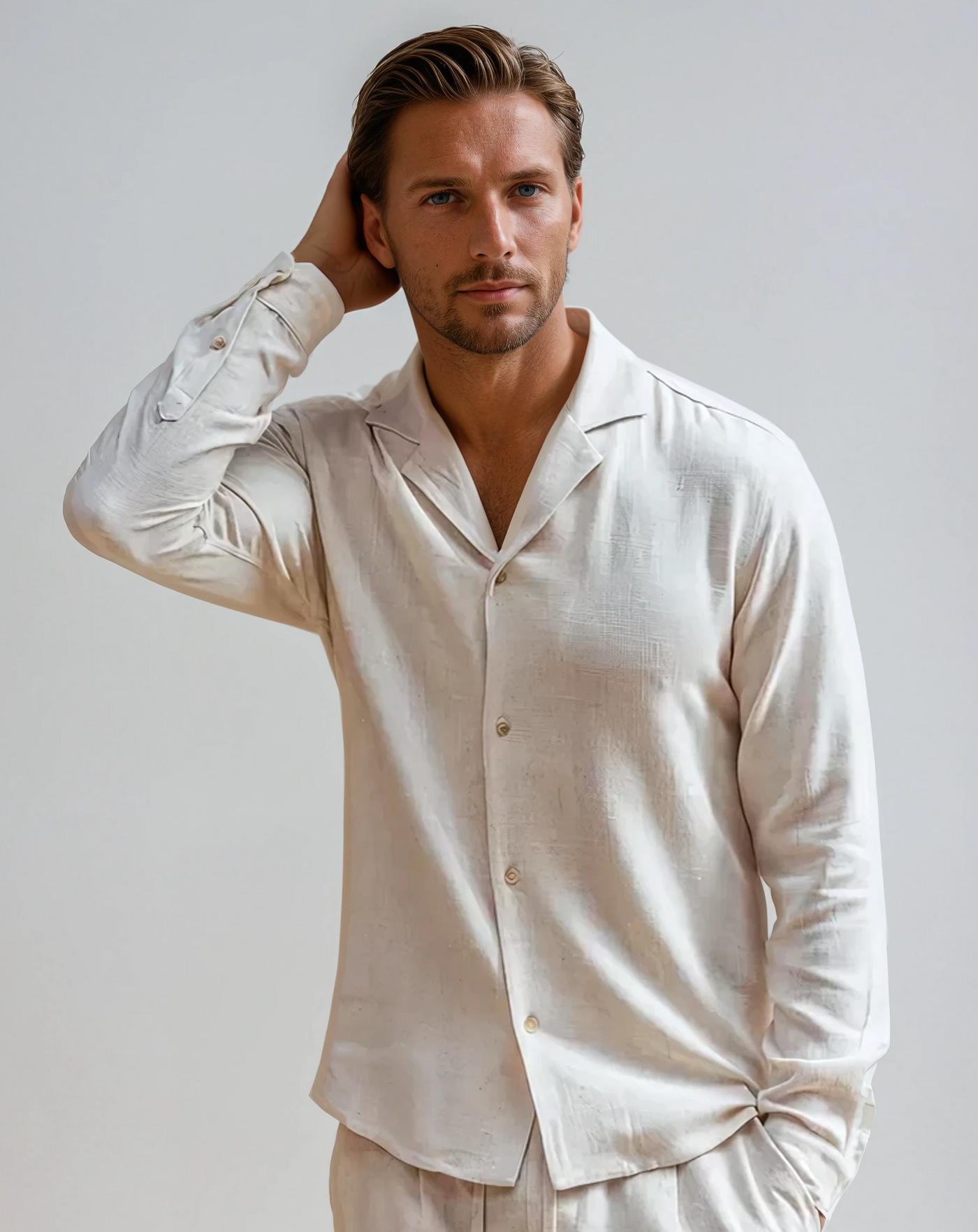 Linne Strandskjorta - Beige