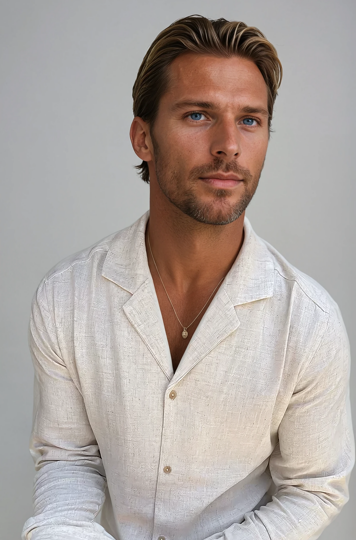 Linne Strandskjorta - Beige