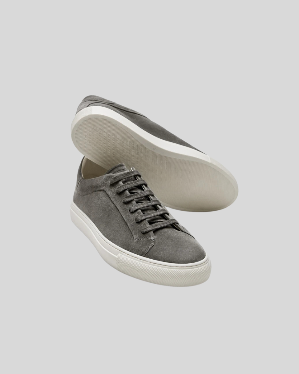 Läder Oxford Sneakers - Mörkgrå