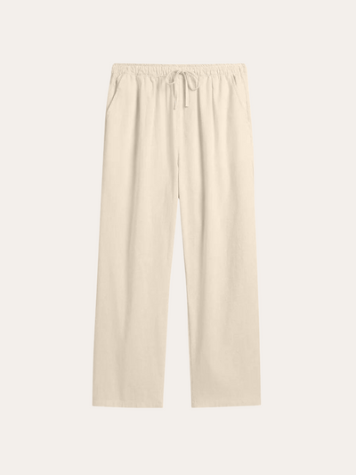 Linnebyxor vid havet - Beige