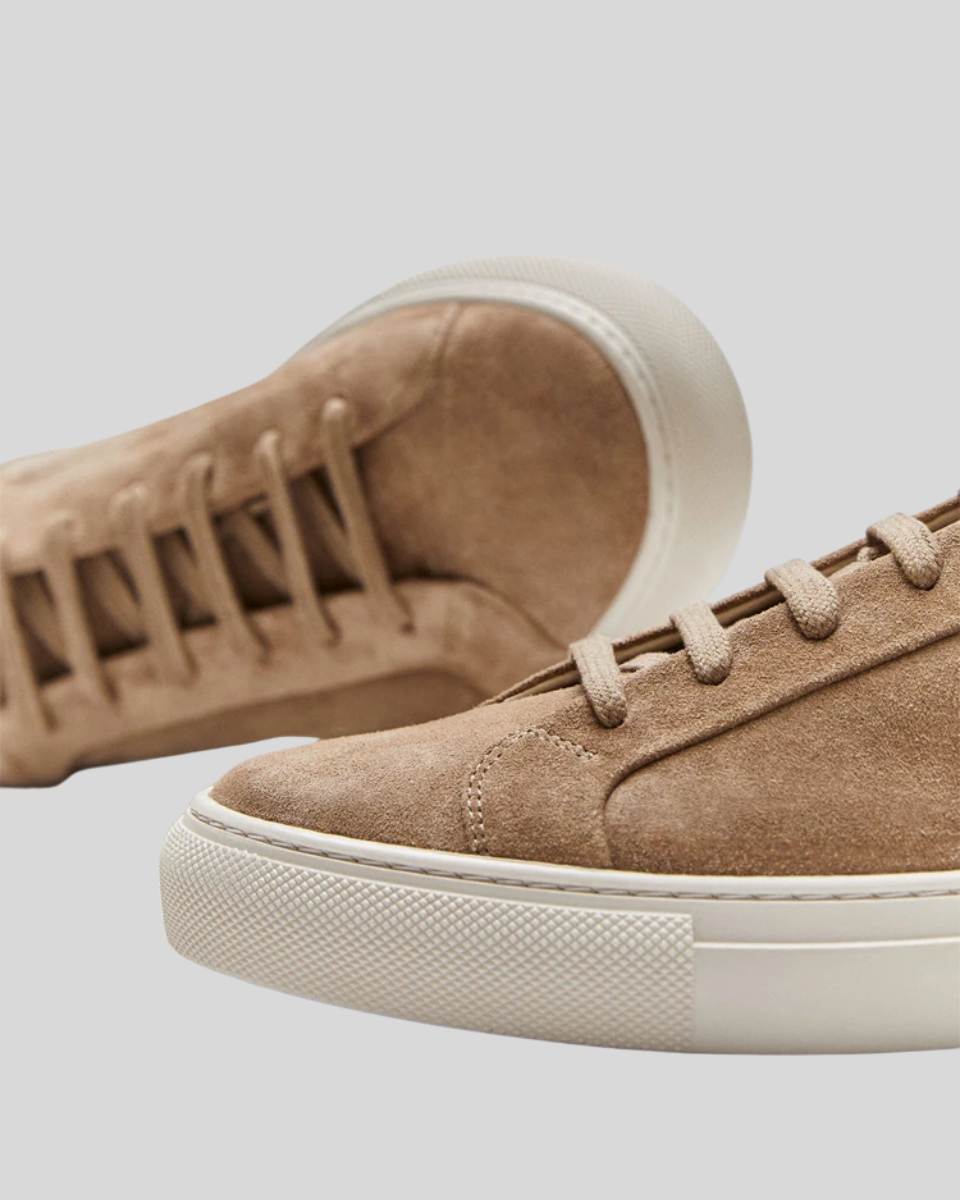 Läder Oxford Sneakers - Khaki