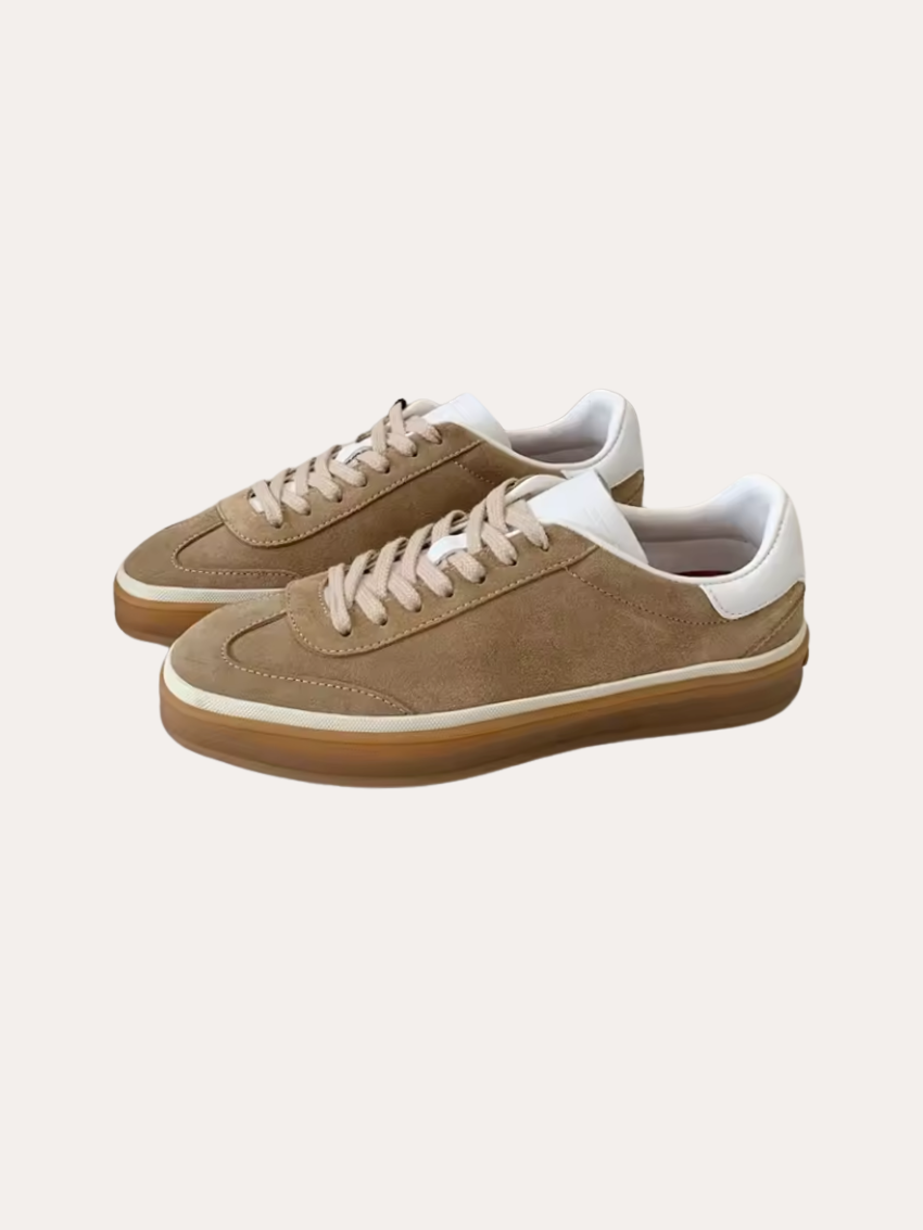 Suedesneakers i Khaki