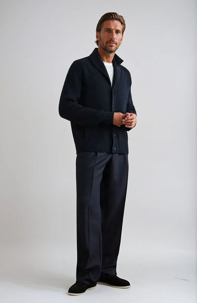 Suedeslips – Marinblå