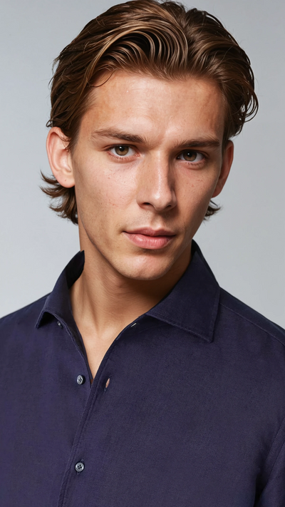 Linne Skjorta Marinblå