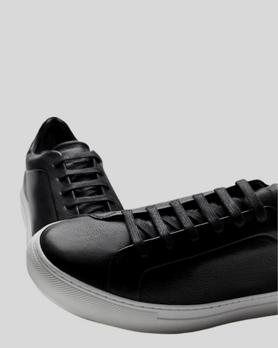 Läder Oxford Sneakers - Svart