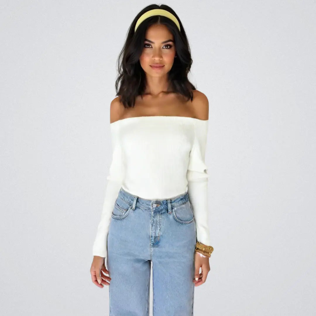 Elin - Elegant Off-Shoulder Stickad Topp lecares-fashions