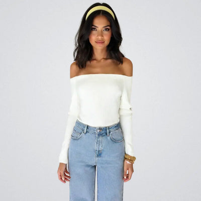 Elin - Elegant Off-Shoulder Stickad Topp lecares-fashions